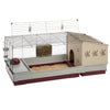 Oversized Rabbit Cage with Log Cabin Extension Deluxe Rabbit Villa